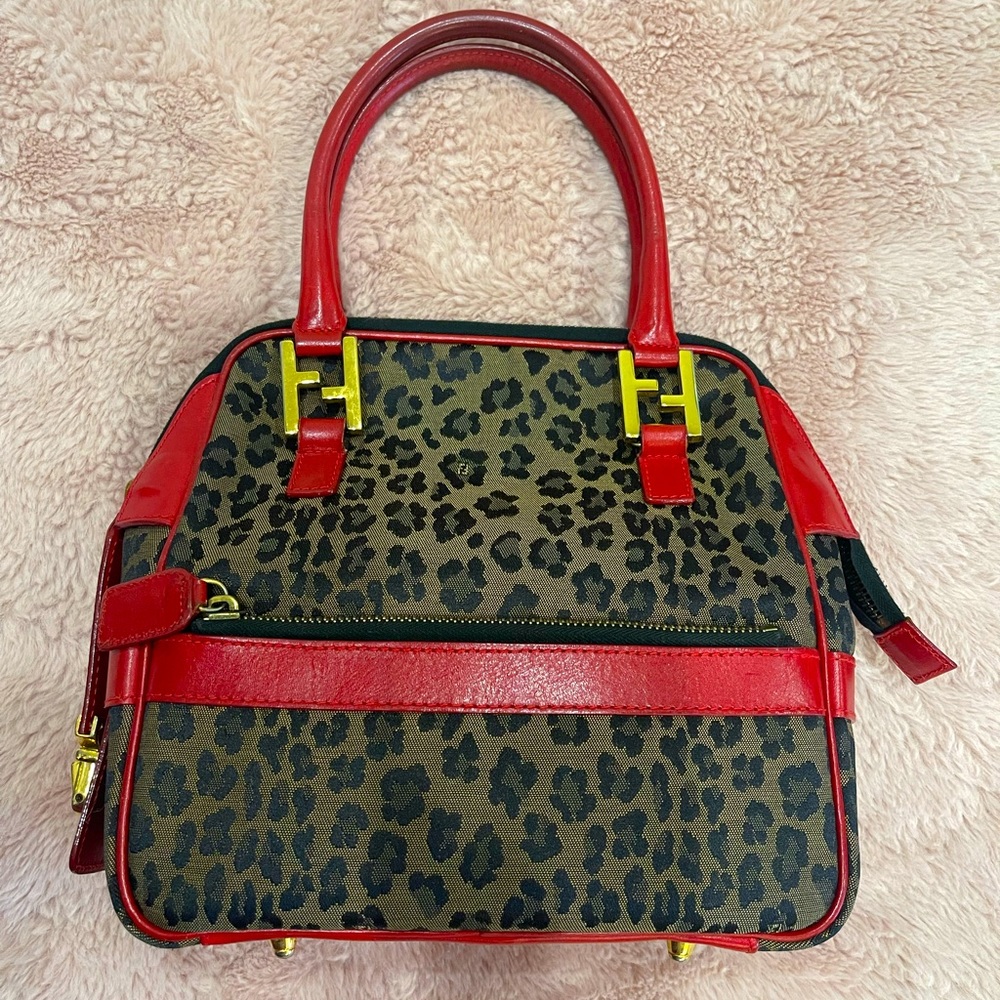 Adorable Vintage Leopard Print Fendi Bag with FF hardware